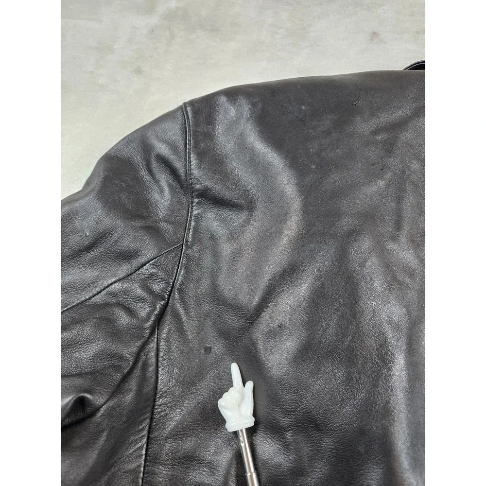 Ralph Lauren Leather Blazer Mens 40R Black Lambskin Soft! Sport Coat Vintage